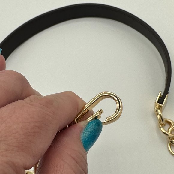 BEAULEGAN Handbag/Shoulder Bag Leather Handle Replacement - Dark Brown/Gold-Tone - Picture 5 of 8